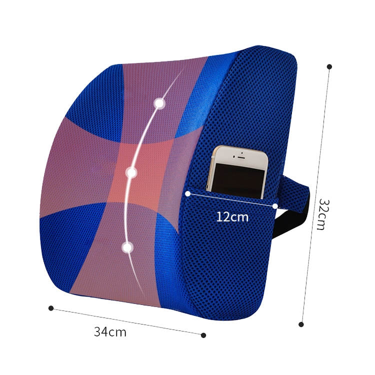 Office Waist Cushion Car Pillow With Pillow Core, Style: Memory Foam(Suede Rose Red) - free shipping - PMC TechLife - Order now!