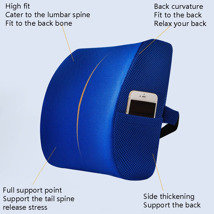 Office Waist Cushion Car Pillow With Pillow Core, Style: Memory Foam(Mesh Black) - Cushions & Pillows by PMC TechLife | Online Shopping South Africa | PMC TechLife | Buy Now Pay Later Mobicred