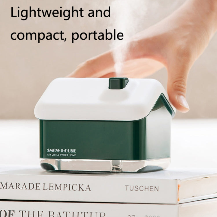 QB2020-008-G1 Mini Snow House Air Humidifier USB Bedroom Christmas Humidifier(Green) - free shipping - PMC TechLife - Order now!
