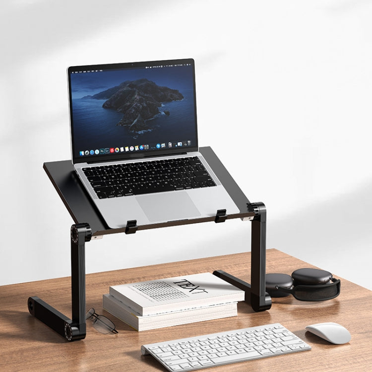 Oatsbasf Folding Computer Desk Laptop Stand Foldable Lifting Heightening Storage Portable Rack,Style: L02  Black - free shipping - PMC Jewellery - Order now!