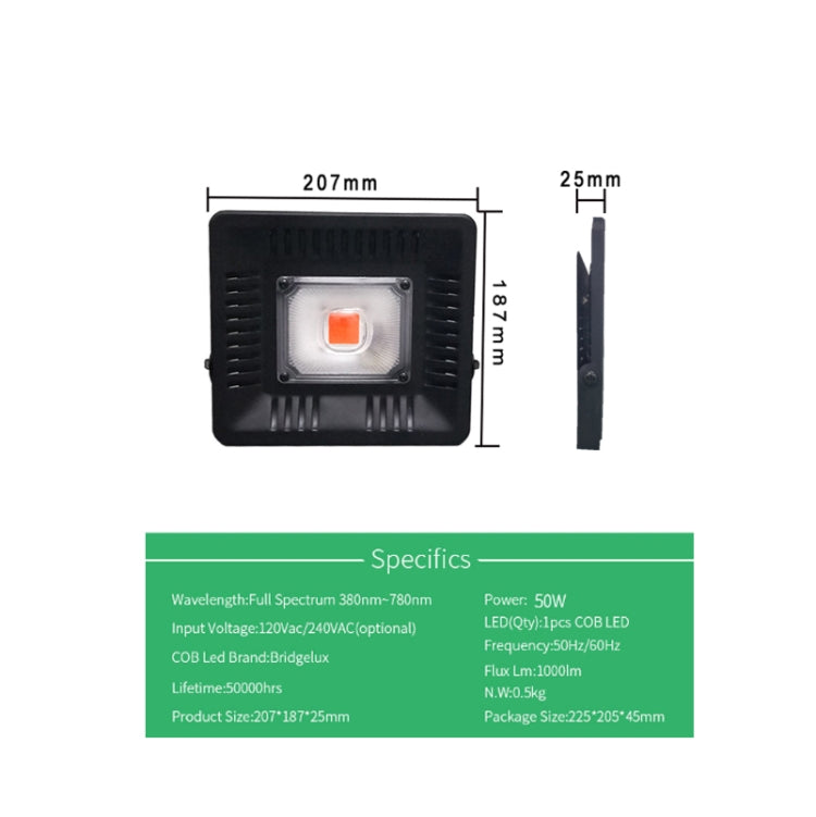 50W Ultra-Thin LED Plant Light, Full Spectrum COB Growth Light, Vegetable, Fruit & Flower Greenhouse Fill Light With Plug, Specification:US Plug - LED Grow Lights by PMc TechLife | Online Shopping South Africa | PMc TechLife | Buy Now Pay Later Mobicred