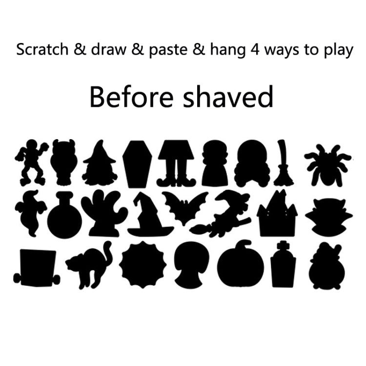 24 PCS / Set GG-24 Children Colorful Halloween Scratch Painting Set DIY Funny Ornaments Holiday Scratch Painting Paper - Halloween Stickers by PMC TechLife | Online Shopping South Africa | PMC TechLife | Buy Now Pay Later Mobicred