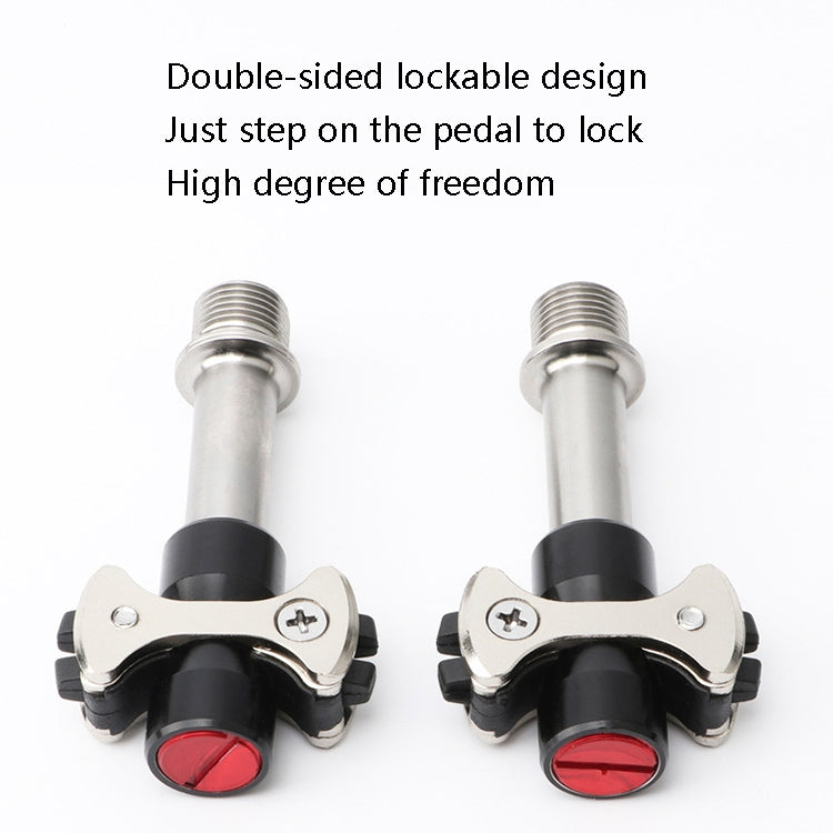 MEROCA Road Lock Shoes Card Three Pardin Bicycle Lollipops Self-Locking Pedal With Lock, Style: Titanium Alloy Axis (Red) - free shipping - PMc TechLife - Order now!