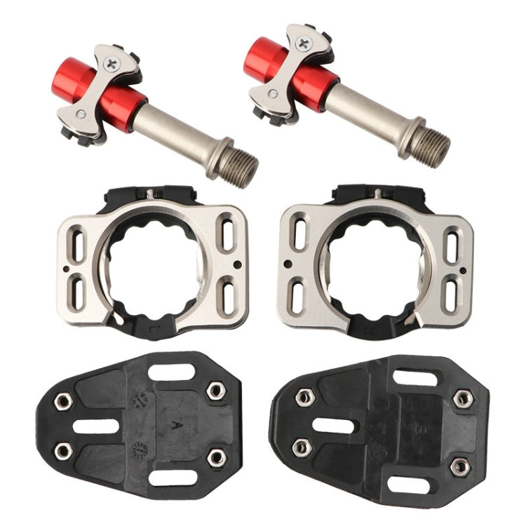 MEROCA Road Lock Shoes Card Three Pardin Bicycle Lollipops Self-Locking Pedal With Lock, Style: Steel Axis (Red) - free shipping - PMc TechLife - Order now!