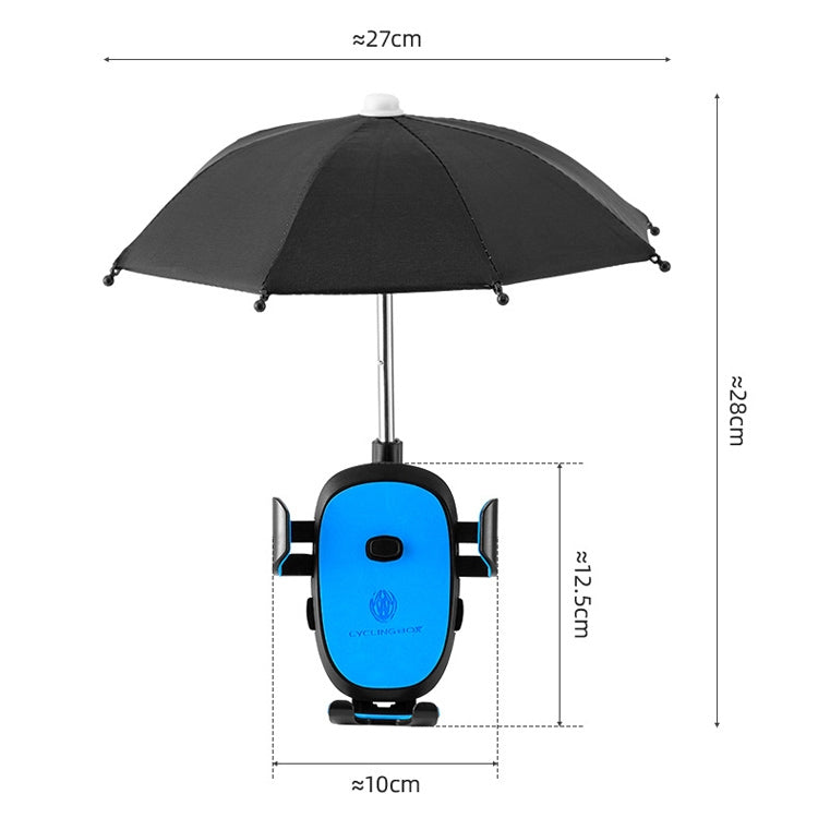 CYCLINGBOX BG-2935 Bicycle Mobile Phone Bracket With Umbrella Waterproof Navigation Electric Car Mobile Phone Frame, Style: Handlebar Installation (Red) - Holders by CYCLINGBOX | Online Shopping South Africa | PMC TechLife | Buy Now Pay Later Mobicred