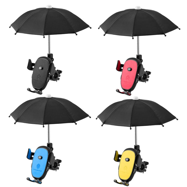 CYCLINGBOX BG-2935 Bicycle Mobile Phone Bracket With Umbrella Waterproof Navigation Electric Car Mobile Phone Frame, Style: Handlebar Installation (Yellow) - Holders by CYCLINGBOX | Online Shopping South Africa | PMC TechLife | Buy Now Pay Later Mobicred