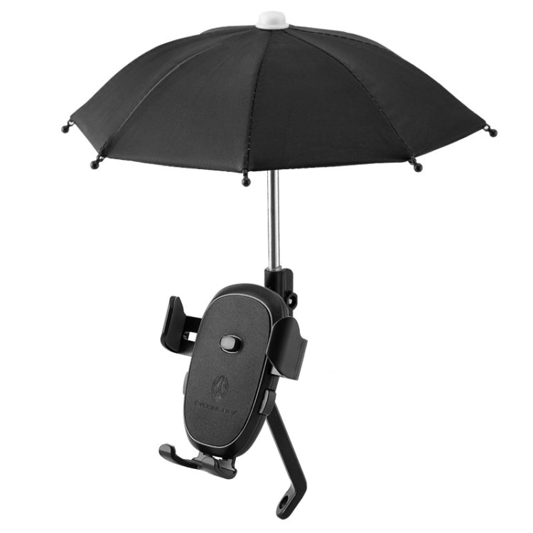 CYCLINGBOX BG-2935 Bicycle Mobile Phone Bracket With Umbrella Waterproof Navigation Electric Car Mobile Phone Frame, Style: Rearview Mirror Installation (Black) - Holders by CYCLINGBOX | Online Shopping South Africa | PMC TechLife | Buy Now Pay Later Mobicred