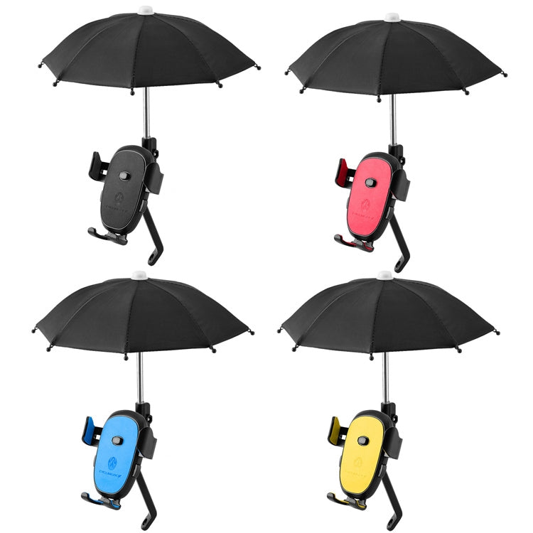 CYCLINGBOX BG-2935 Bicycle Mobile Phone Bracket With Umbrella Waterproof Navigation Electric Car Mobile Phone Frame, Style: Rearview Mirror Installation (Black) - Holders by CYCLINGBOX | Online Shopping South Africa | PMC TechLife | Buy Now Pay Later Mobicred
