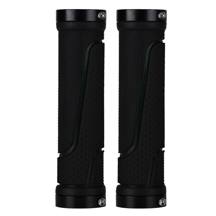 1pair BG-0404 Bicycle Rubber Handle Cover The Mountain Bike Bilateral Lock Dead Anti-Slip Handle Cover(Black) - Bicycle Grips by PMc TechLife | Online Shopping South Africa | PMc TechLife | Buy Now Pay Later Mobicred
