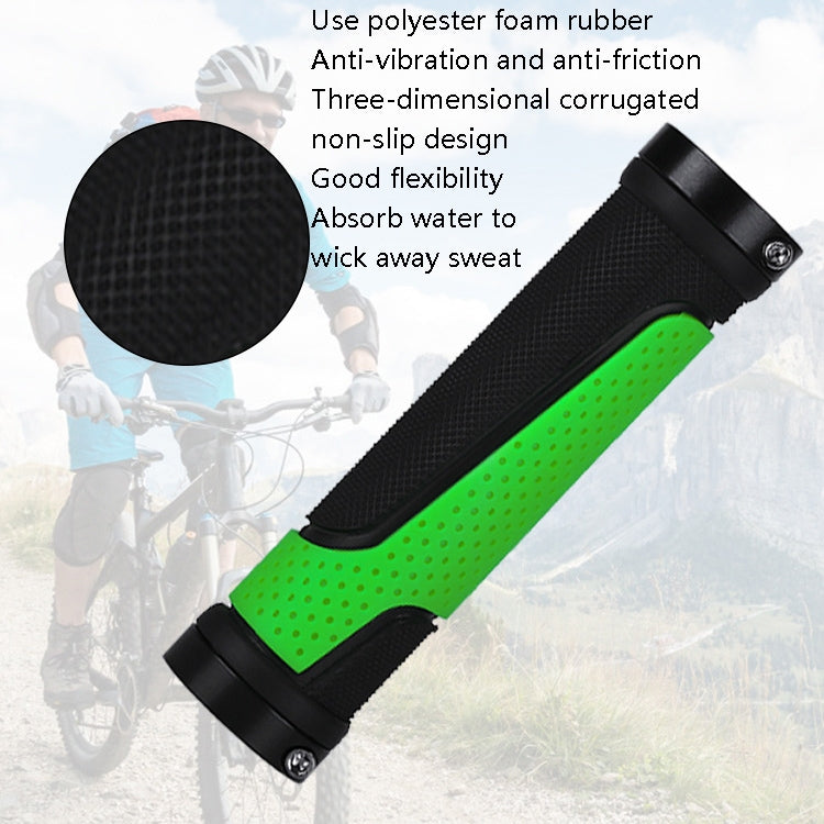 1pair BG-0404 Bicycle Rubber Handle Cover The Mountain Bike Bilateral Lock Dead Anti-Slip Handle Cover(Black) - Bicycle Grips by PMc TechLife | Online Shopping South Africa | PMc TechLife | Buy Now Pay Later Mobicred
