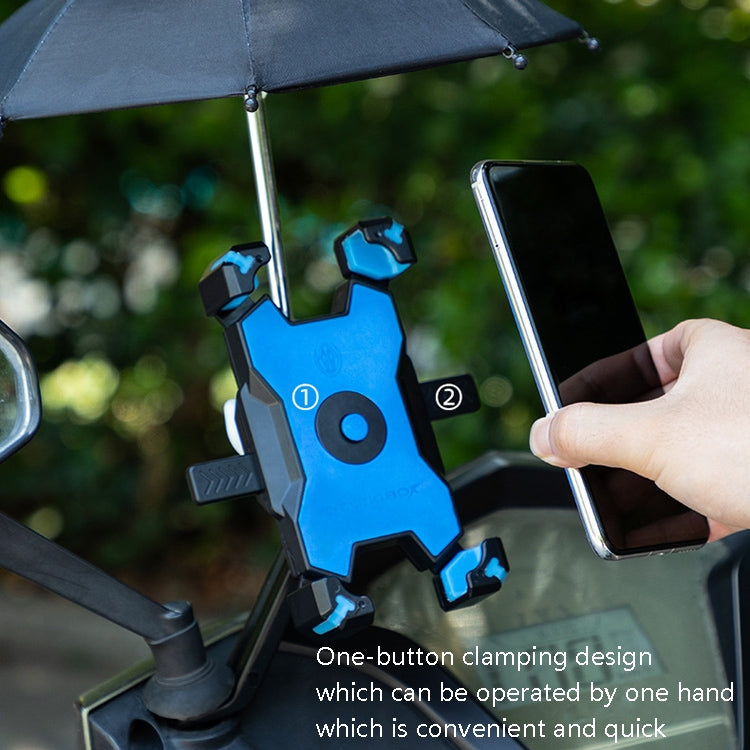 CYCLINGBOX Bicycle Mobile Phone Bracket With Parasol Rider Mobile Phone Frame, Style: Rearview Mirror Installation (Black) - free shipping - PMC TechLife - Order now!