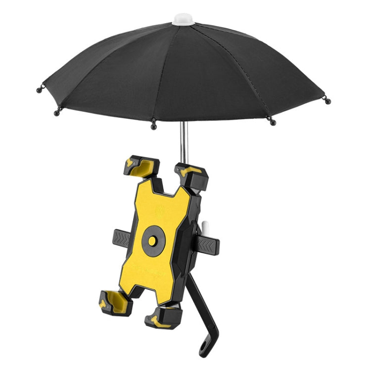 CYCLINGBOX Bicycle Mobile Phone Bracket With Parasol Rider Mobile Phone Frame, Style: Rearview Mirror Installation (Yellow) - free shipping - PMC TechLife - Order now!