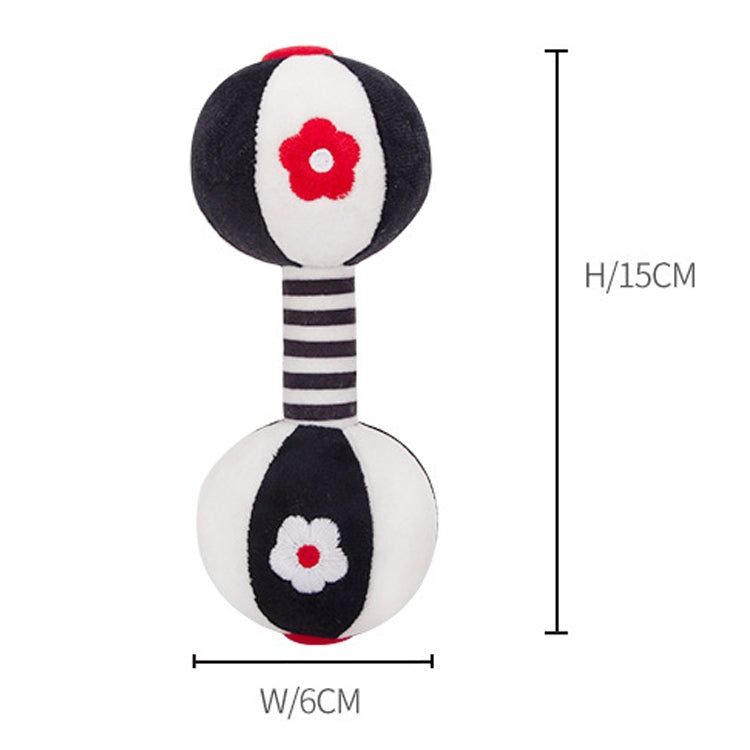 TOLOLO 1 Pair Baby Vision Training Early Educational Toy Newborn Chasing Black And White Sand Hammer Dumbbell Baby Rattle(  T168263-2) - Baby Toys by PMC TechLife | Online Shopping South Africa | PMC TechLife | Buy Now Pay Later Mobicred