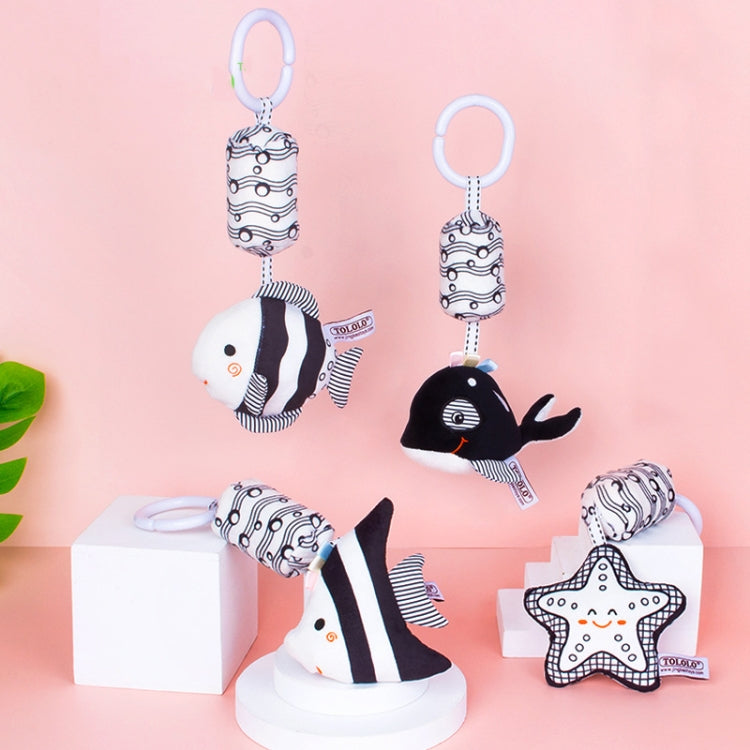 TOLOLO T168231-4 Newborn Bed Bell Early Education Toy Visually Inspires Black And White Wind Chimes Baby Bed Hanging(4B Striped Fish) - free shipping - PMC TechLife - Order now!