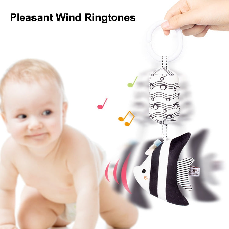 TOLOLO T168231-4 Newborn Bed Bell Early Education Toy Visually Inspires Black And White Wind Chimes Baby Bed Hanging(4B Striped Fish) - free shipping - PMC TechLife - Order now!