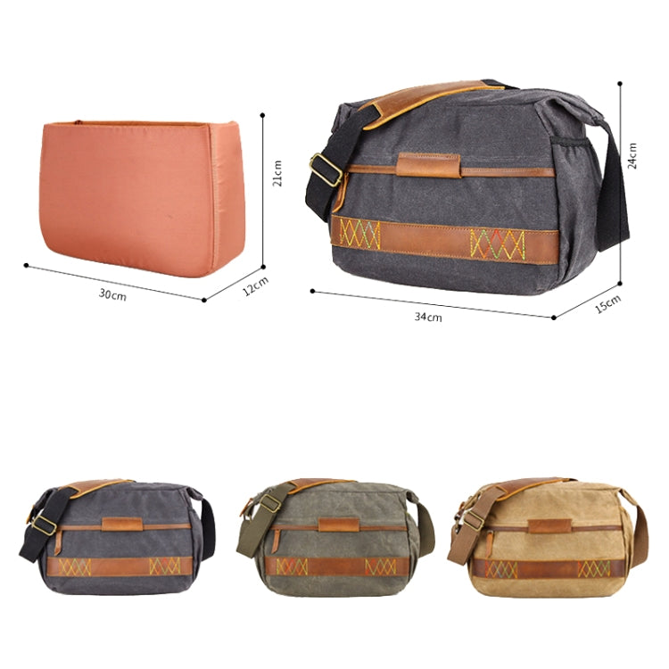 3037 SLR Camera Bag Shoulder Waterproof Messenger Camera Bag(Gray) - Strap Satchel by PMC TechLife | Online Shopping South Africa | PMC TechLife | Buy Now Pay Later Mobicred