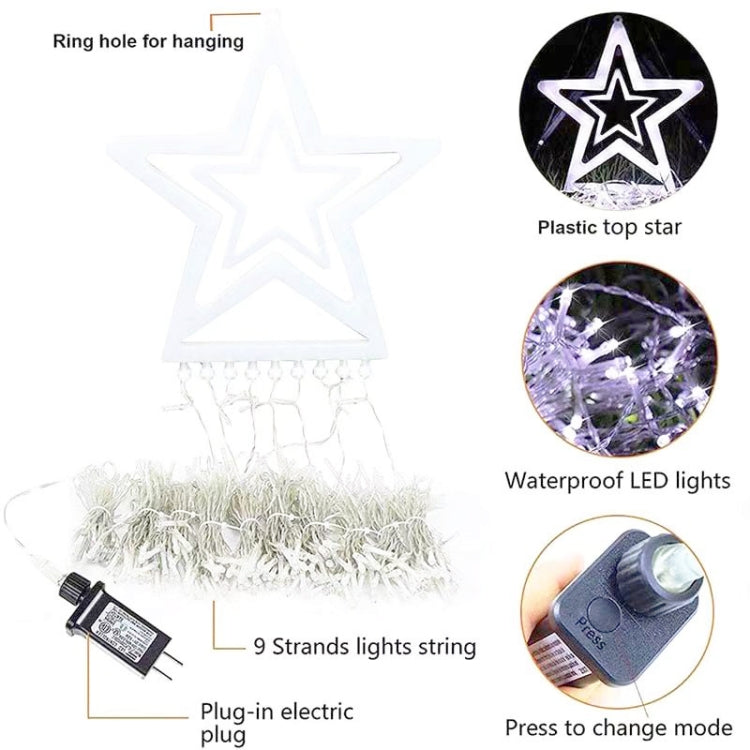 10LM 350 LED Star Waterfall Light Christmas Tree String Lights Outdoor Meteor Light, Plug Spec: EU Plug(RGB Light) - Christmas Decoration Lamps by PMc TechLife | Online Shopping South Africa | PMc TechLife | Buy Now Pay Later Mobicred