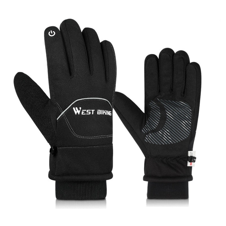 WEST BIKING YP0211221 Winter Warm Fleece Riding Gloves Non-Slip Waterproof Touch Screen Gloves, Size: M(Black) - free shipping - PMc TechLife - Order now!