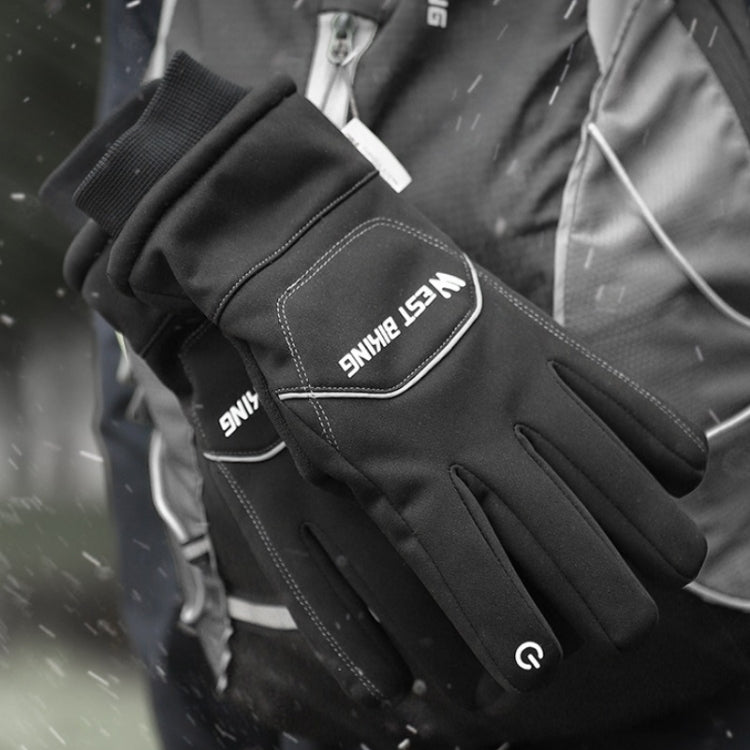 WEST BIKING YP0211221 Winter Warm Fleece Riding Gloves Non-Slip Waterproof Touch Screen Gloves, Size: L(Black) - free shipping - PMc TechLife - Order now!
