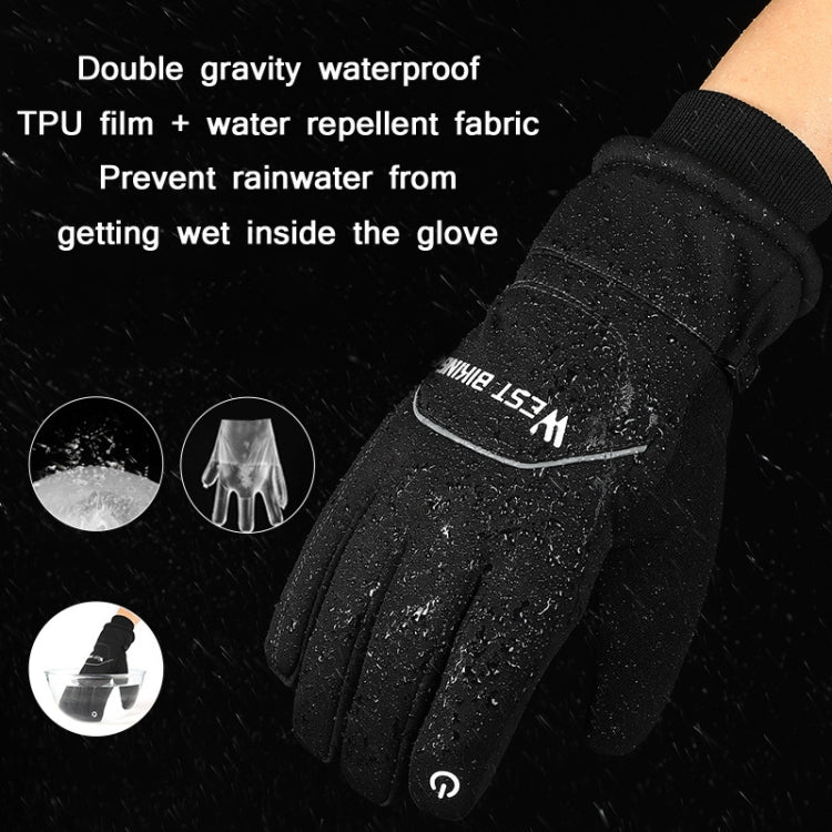 WEST BIKING YP0211221 Winter Warm Fleece Riding Gloves Non-Slip Waterproof Touch Screen Gloves, Size: L(Black) - free shipping - PMc TechLife - Order now!