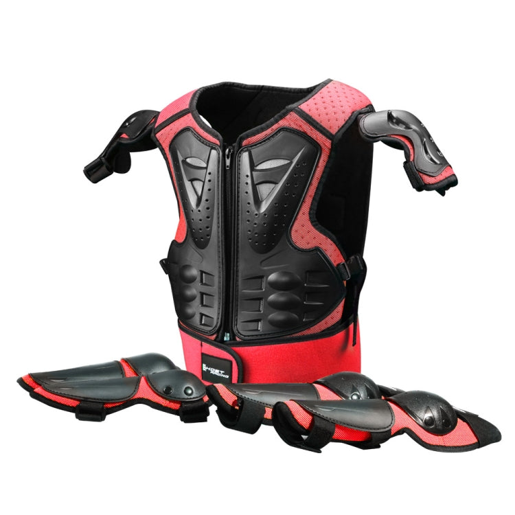 GHOST RACING Motorcycle Protective Gear Children Safety Riding Sport Vest + Knee Pads + Elbow Pads Protective Suit(Red) - free shipping - PMC TechLife - Order now!