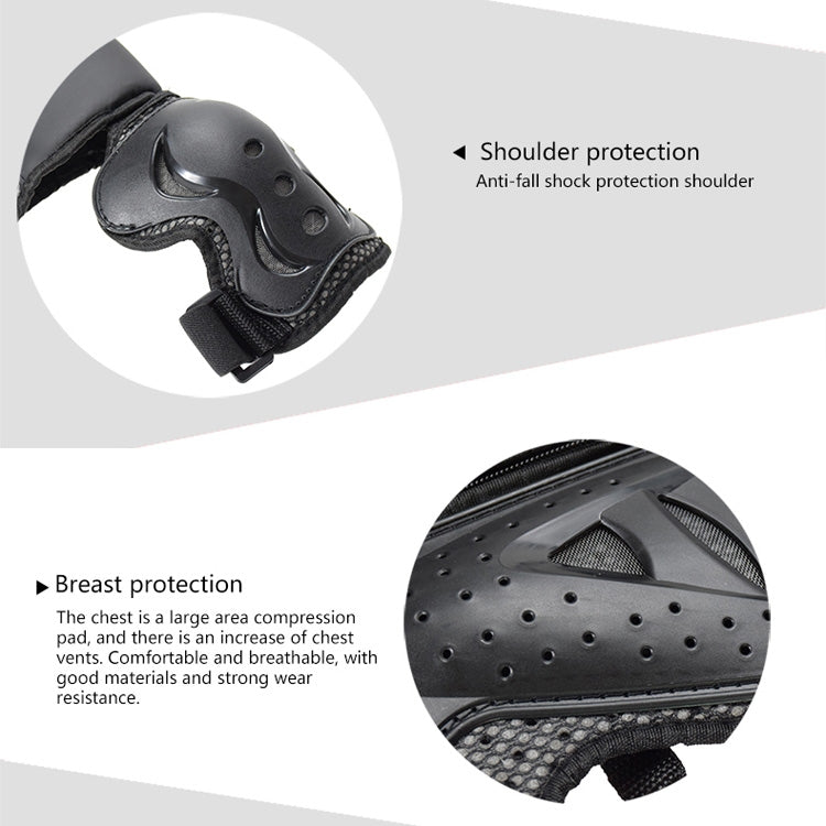 GHOST RACING Motorcycle Protective Gear Children Safety Riding Sport Vest + Knee Pads + Elbow Pads Protective Suit(Blue) - Protective Gear by GHOST RACING | Online Shopping South Africa | PMC TechLife | Buy Now Pay Later Mobicred