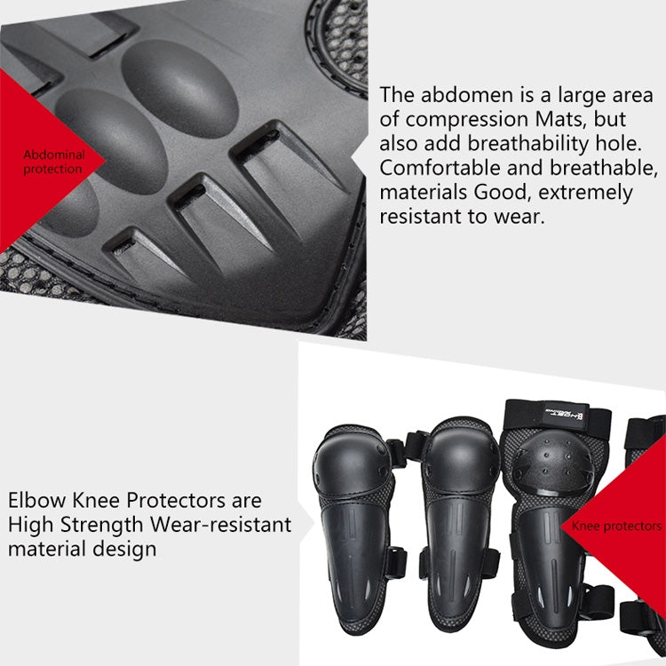 GHOST RACING Motorcycle Protective Gear Children Safety Riding Sport Vest + Knee Pads + Elbow Pads Protective Suit(Red) - free shipping - PMC TechLife - Order now!