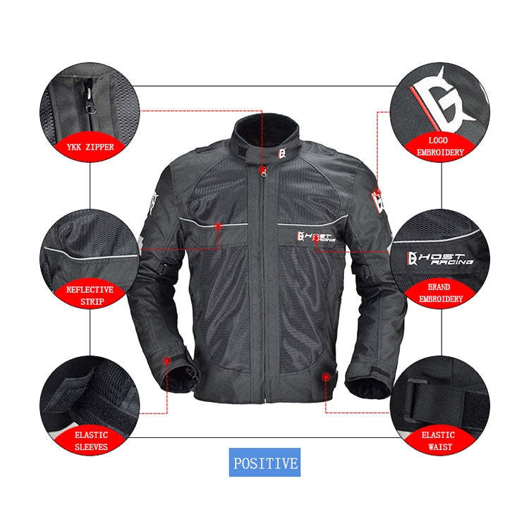 GHOST RACING GR-Y05 Motorcycle Cycling Cloth Men Knight Racing Jacket Keep Warm Anti-Fall Locomotive Off-Road Suit, Size: M(Black) - free shipping - PMC TechLife - Order now!