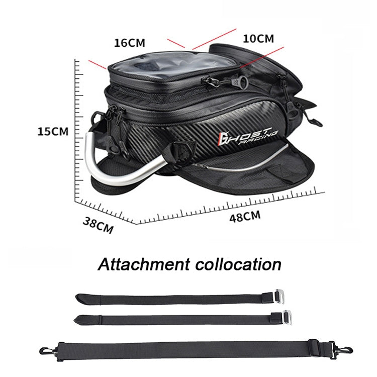 GHOST RACING GR-YXB08 Motorcycle Bag Touch Navigation Fuel Tank Package Dust Waist Bag(With Magnet (Black)) - Bags & Luggages by GHOST RACING | Online Shopping South Africa | PMC TechLife | Buy Now Pay Later Mobicred