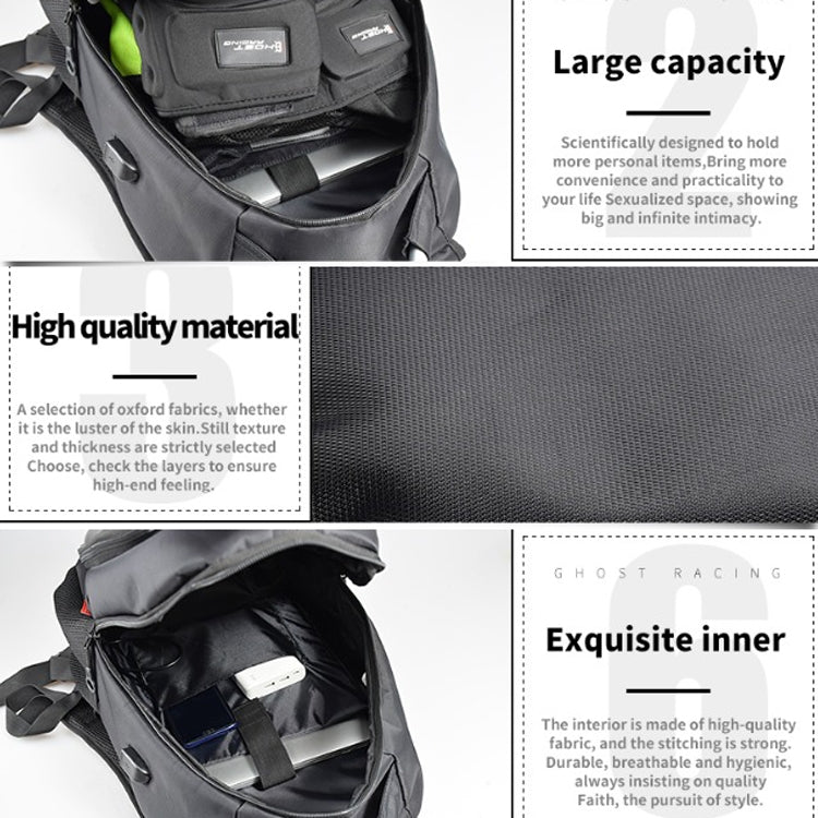 GHOST RACING GR-BB02 Men Motorcycle Riding Backpack Helmet Hard Shell Backpack Locomotive Travel Computer Bag(Black) - Bags & Luggages by GHOST RACING | Online Shopping South Africa | PMC TechLife | Buy Now Pay Later Mobicred