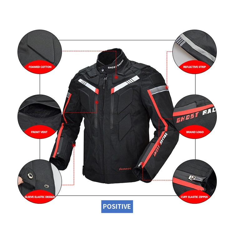 GHOST RACING GR-Y07 Motorcycle Cycling Jacket Four Seasons Locomotive Racing Anti-Fall Cloth, Size: M(Black) - free shipping - PMC TechLife - Order now!
