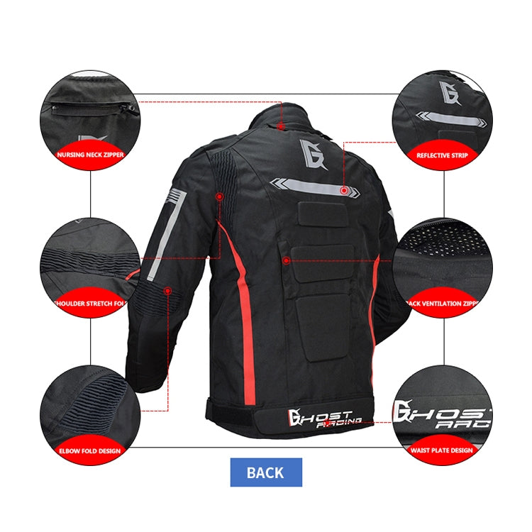 GHOST RACING GR-Y07 Motorcycle Cycling Jacket Four Seasons Locomotive Racing Anti-Fall Cloth, Size: XXXL(Black) - free shipping - PMC TechLife - Order now!