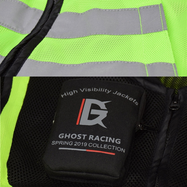 GHOST RACING GR-Y06 Motorcycle Riding Vest Safety Reflective Vest, Size: L(Fluorescent Green) - Protective Gear by GHOST RACING | Online Shopping South Africa | PMC TechLife | Buy Now Pay Later Mobicred