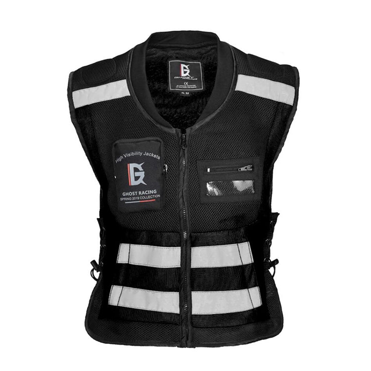 GHOST RACING GR-Y06 Motorcycle Riding Vest Safety Reflective Vest, Size: XXXL(Black) - Protective Gear by GHOST RACING | Online Shopping South Africa | PMC TechLife | Buy Now Pay Later Mobicred