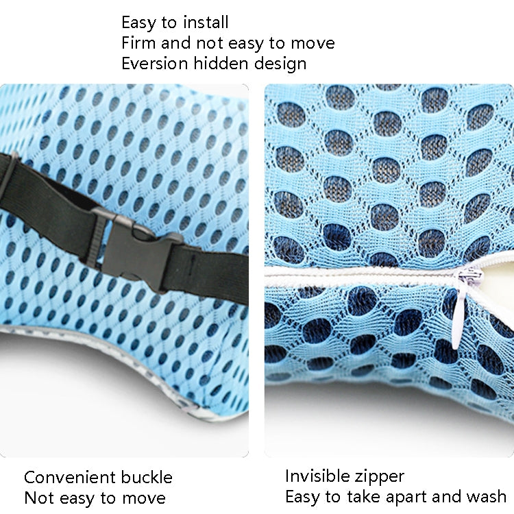 Car Supplies Lumbar Support Memory Foam Car Backrest Lumbar Cushion Seat Cushion Lumbar Pillow, Colour: Blue+Light Gray - Seat Accessories by PMC Jewellery | Online Shopping South Africa | PMC Jewellery | Buy Now Pay Later Mobicred