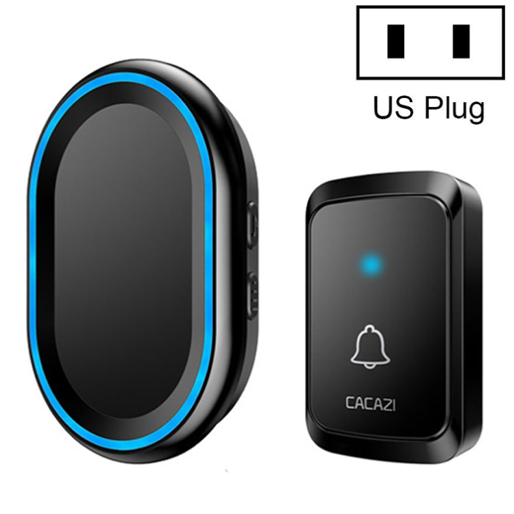 CACAZI A80 1 For 1 Wireless Music Doorbell without Battery, Plug:US Plug(Black) - Wireless Doorbell by CACAZI | Online Shopping South Africa | PMC TechLife