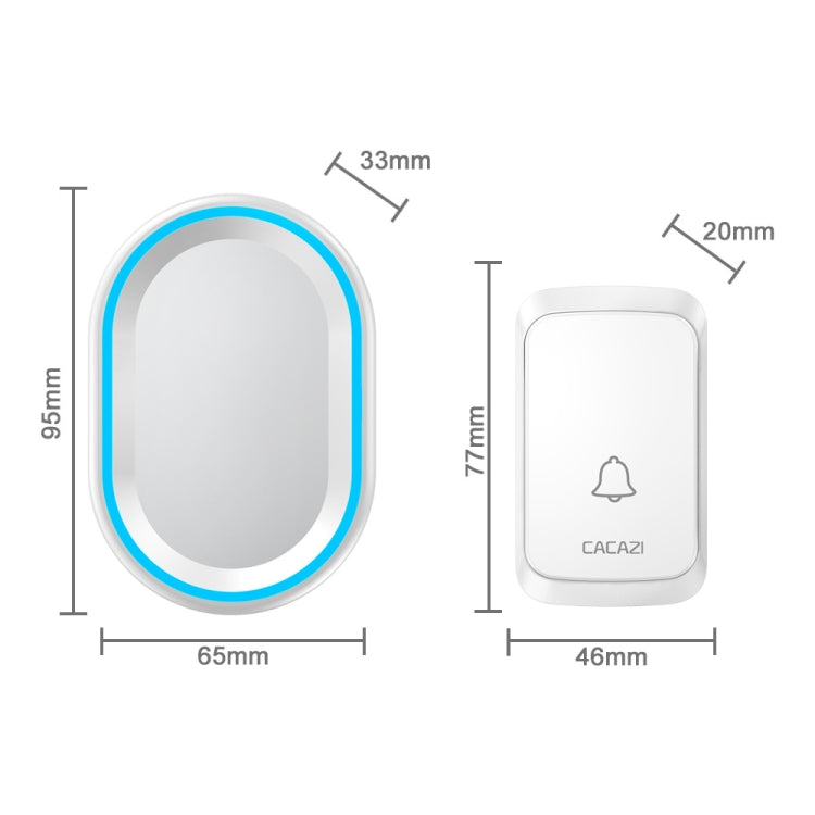 CACAZI A80 1 For 1 Wireless Music Doorbell without Battery, Plug:UK Plug(White) - free shipping - PMC TechLife - Order now!