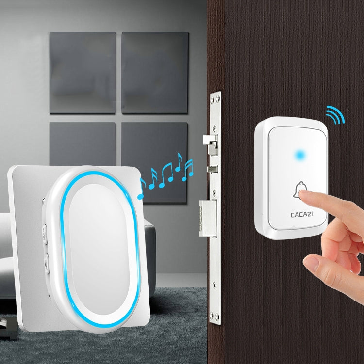 CACAZI A80 1 For 1 Wireless Music Doorbell without Battery, Plug:UK Plug(Black) - free shipping - PMC TechLife - Order now!