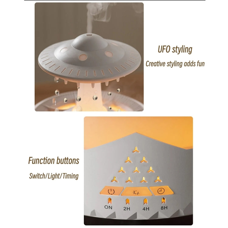 UFO Water Drop Aromatherapy Humidifier Desktop Remote Control Diffuser, Plug: EU Plug(Wood Grain) - free shipping - PMC TechLife - Order now!