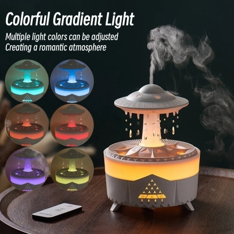 UFO Water Drop Aromatherapy Humidifier Desktop Remote Control Diffuser, Plug: EU Plug(Wood Grain) - free shipping - PMC TechLife - Order now!