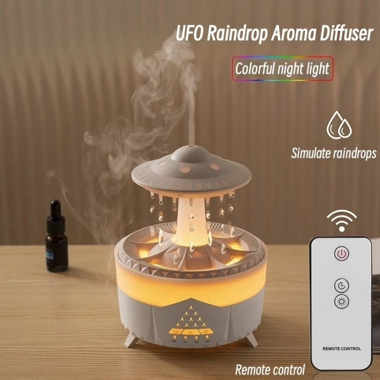 UFO Water Drop Aromatherapy Humidifier Desktop Remote Control Diffuser, Plug: EU Plug(White) - free shipping - PMC TechLife - Order now!