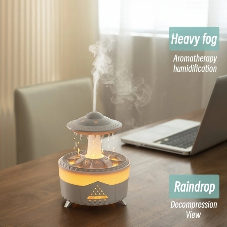 UFO Water Drop Aromatherapy Humidifier Desktop Remote Control Diffuser, Plug: EU Plug(Wood Grain) - free shipping - PMC TechLife - Order now!