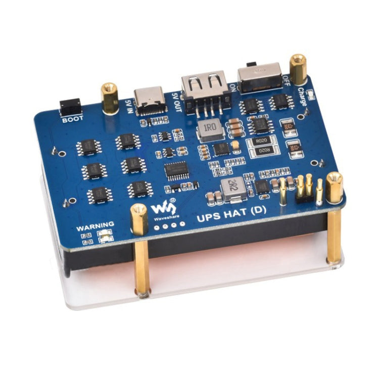 Waveshare 25567 For Raspberry Pi UPS HAT (D), Pogo Pins Connector , Without Battery - Raspberry Pi Accessories by Waveshare | Online Shopping South Africa | PMC TechLife | Buy Now Pay Later Mobicred