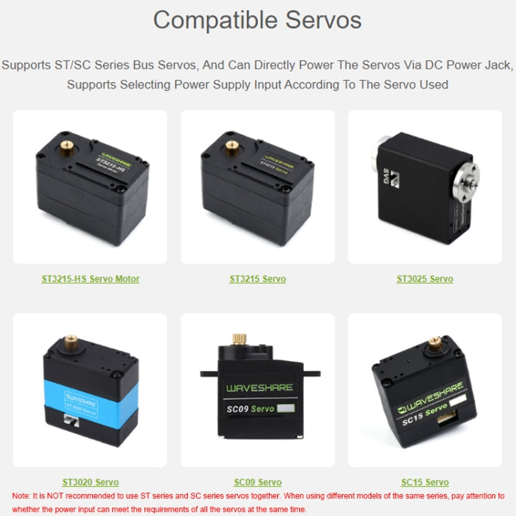 Waveshare 25514 Serial Bus Servo Driver Board, for ST/SC Series Serial Bus Servos - free shipping - PMC TechLife - Order now!