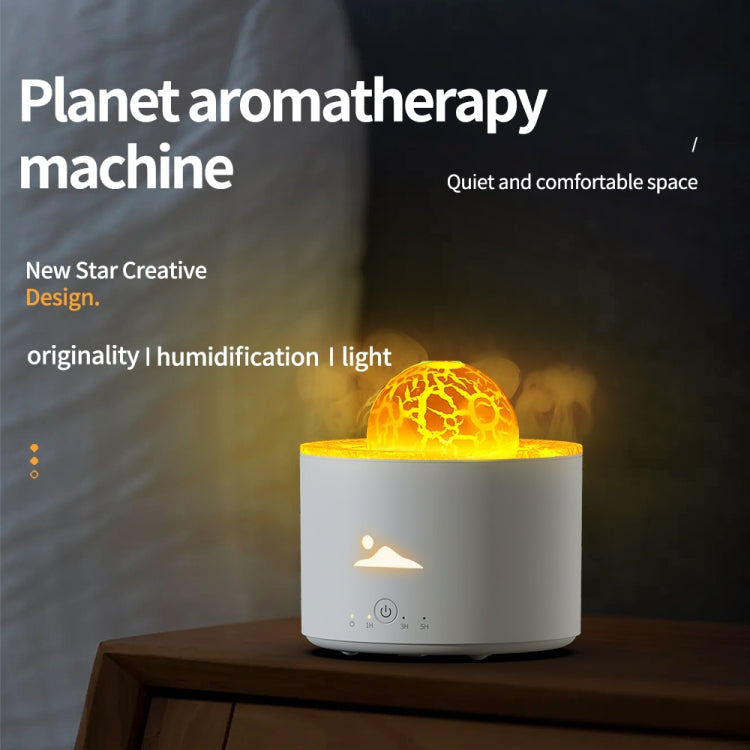 HX-130 Colorful Night Light Planet Desktop Flame Aromatherapy Humidifier, Spec: US Plug(White) - free shipping - PMC TechLife - Order now!