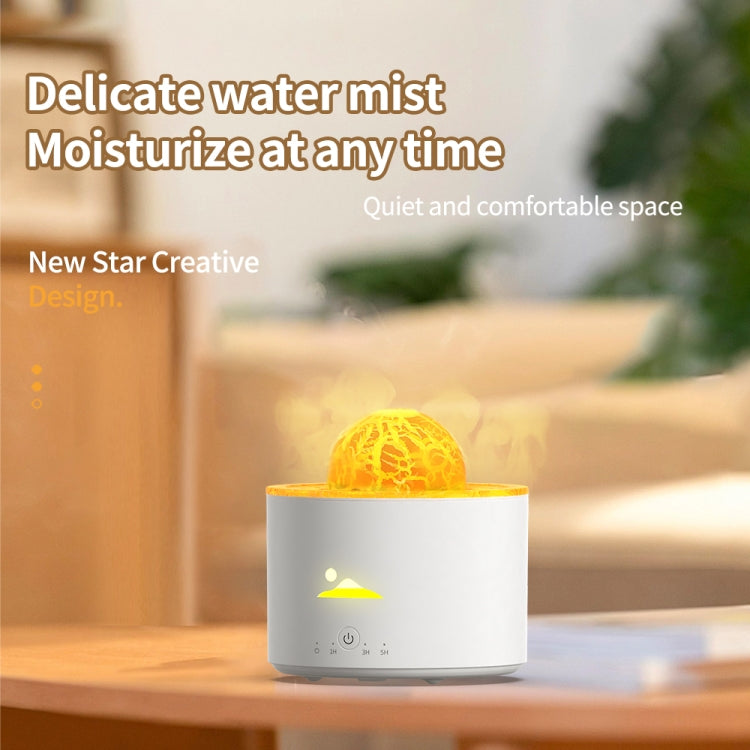 HX-130 Colorful Night Light Planet Desktop Flame Aromatherapy Humidifier, Spec: US Plug(White) - free shipping - PMC TechLife - Order now!