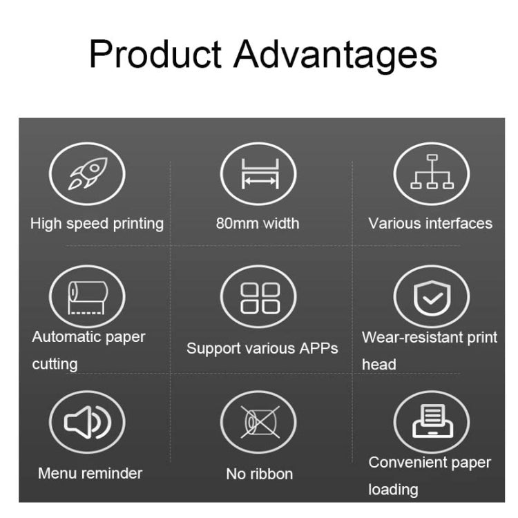 Xprinter XP-D230H 80mm Thermal Express List Printer with Sound and Light Alarm, Style:USB(UK Plug) - free shipping - PMC TechLife - Order now!