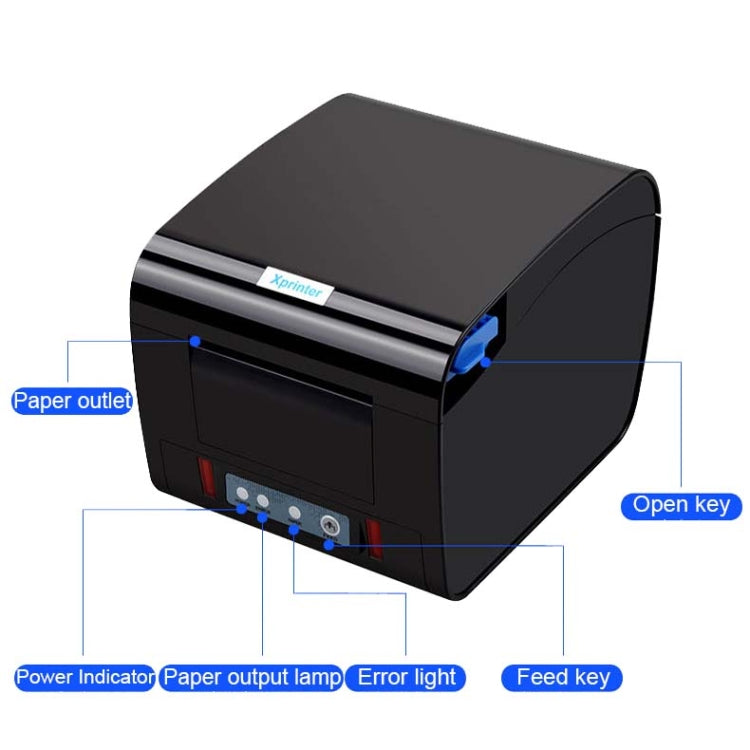Xprinter XP-D230H 80mm Thermal Express List Printer with Sound and Light Alarm, Style:LAN Port(UK Plug) - free shipping - PMC TechLife - Order now!