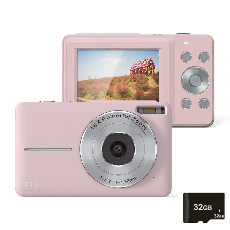 DC403L-AF 2.4-Inch 16X Zoom HD Digital Camera Mini Children Photography Camera AU Plug(Pink+32G) - Children Cameras by PMC TechLife | Online Shopping South Africa | PMC TechLife | Buy Now Pay Later Mobicred