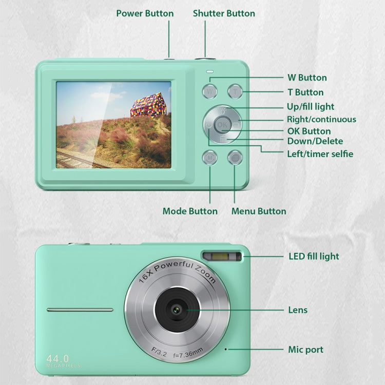 DC403L-AF 2.4-Inch 16X Zoom HD Digital Camera Mini Children Photography Camera US Plug(Pink+32G) - Children Cameras by PMC TechLife | Online Shopping South Africa | PMC TechLife | Buy Now Pay Later Mobicred